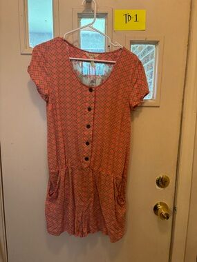 Matilda Jane Coral and Mint Floral Scoop-Neck romper